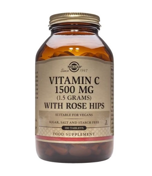 Solgar Rose Hips C 1500 mg Vitamina C con Escaramujo180 comprimidos