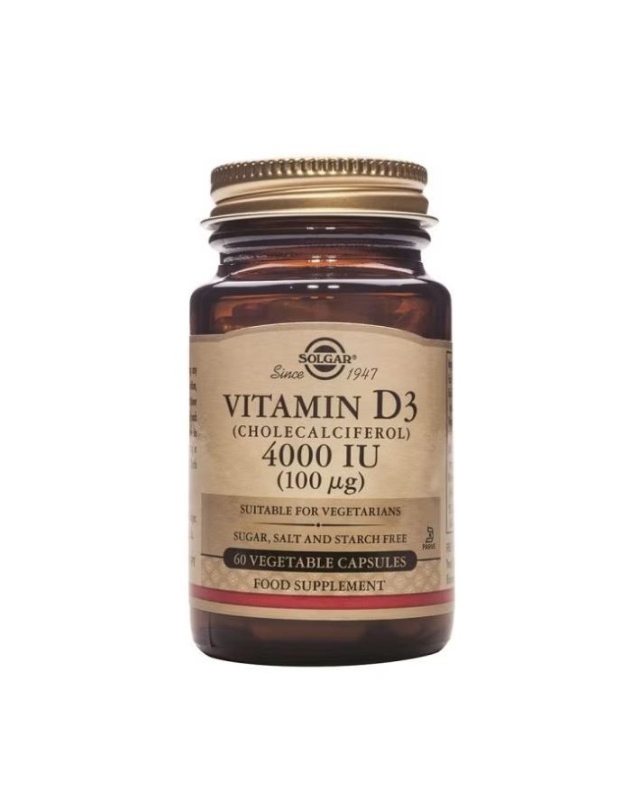 Solgar Vitamina D3 (Colecalciferol) 4000 UI (100 μg) 60 Cápsulas Vegetales