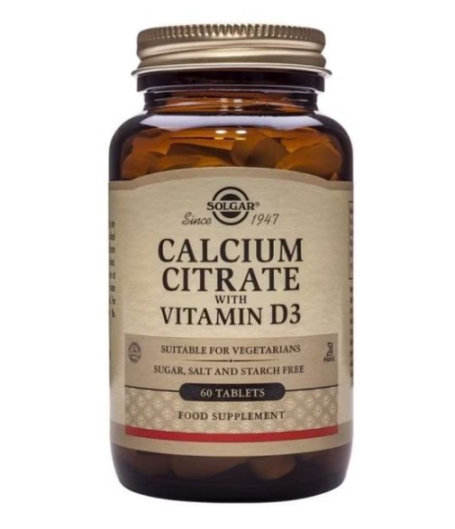 Solgar Citrato de Calcio con Vitamina D3 60 comprimidos