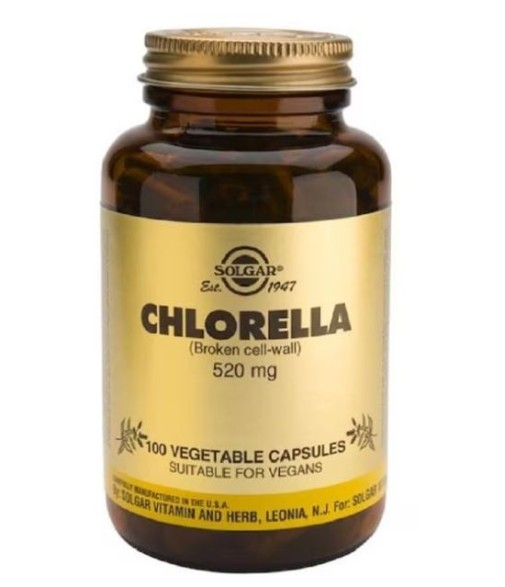Solgar Chlorella 520 mg 100 Vegetable Capsules
