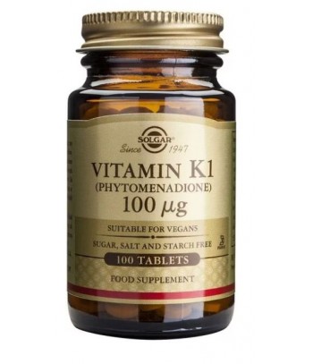 Solgar Vitamina K1 (Fitomenadiona) 100 μg 100 comprimidos