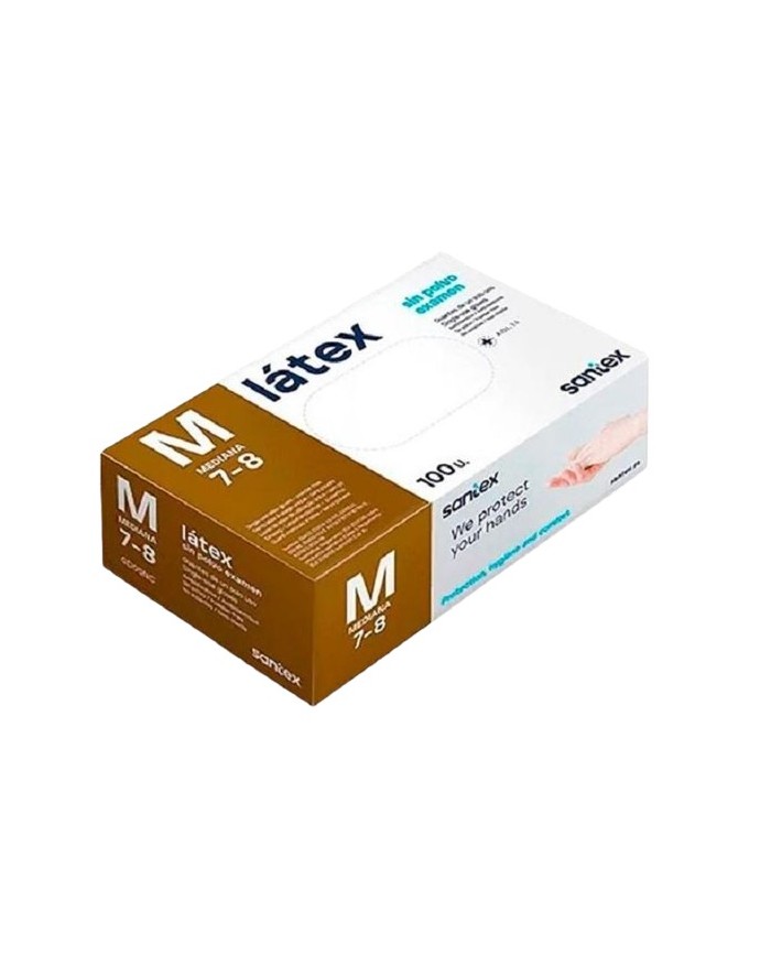 Santex Powder Free Latex Gloves Size M 100 Units