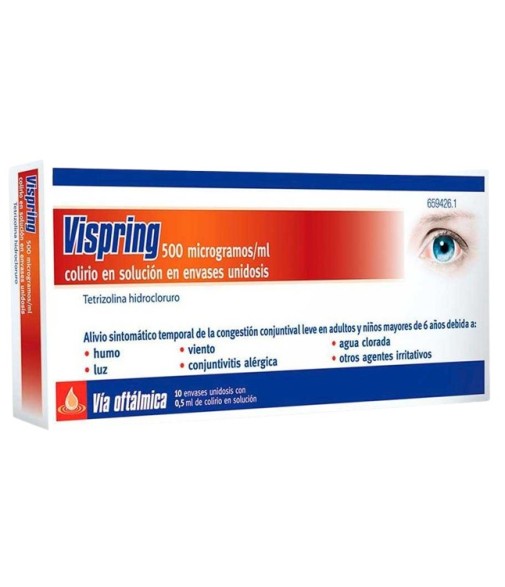 Vispring 500 microgramos/ml Colirio en Solución 10 Envase Unidosis  de 0,5 ml