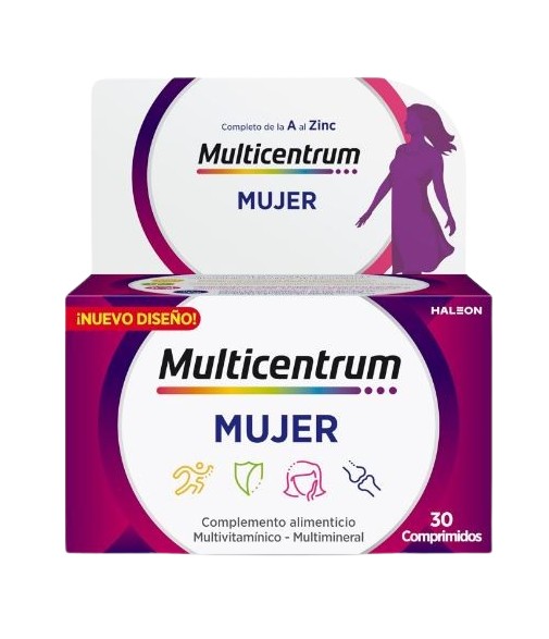 Multicentrum Mujer Multivitamínico y Multimineral de la A al Zinc 30 Comprimidos