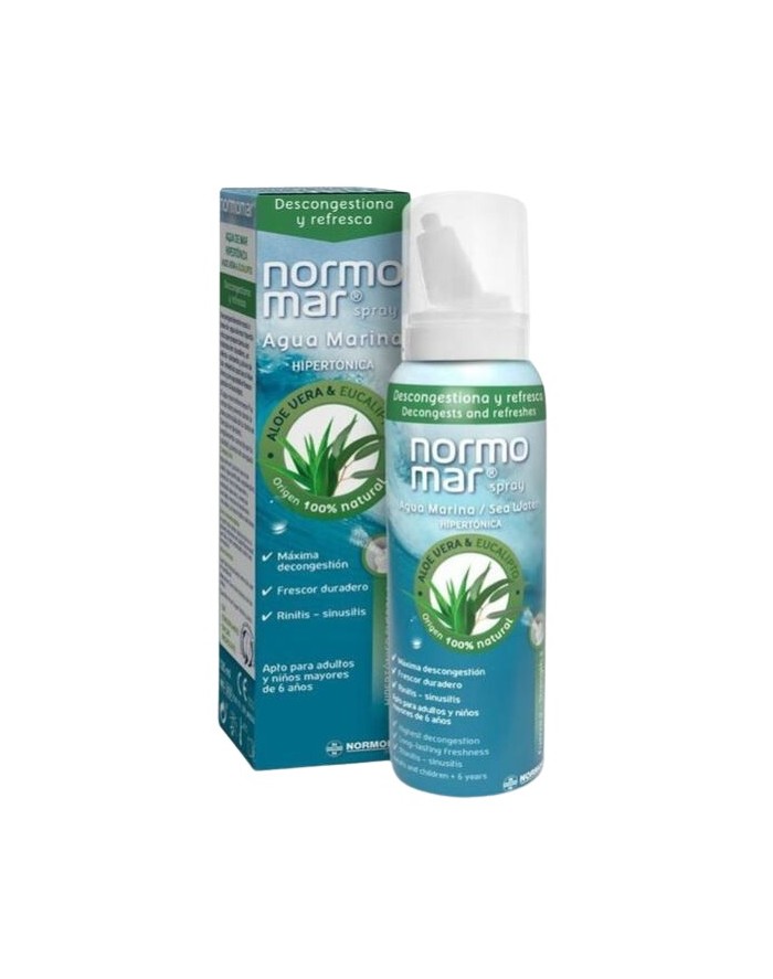 Normomar Hypertonic Sea Water Spray With Aloe Vera and Eucalyptus 120 ml