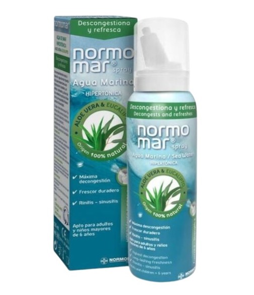 Normomar Hypertonic Sea Water Spray With Aloe Vera and Eucalyptus 120 ml