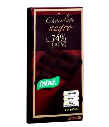Santiveri Tableta Chocolate Negro 74% Cacao Sin Azúcar 80 g