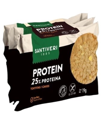 Santiveri Tortitas Protein 25% Sin Gluten 57g  3 Unidades