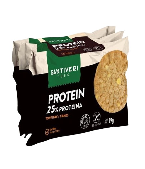 Santiveri Tortitas Protein 25% Sin Gluten 57g 3 Unidades