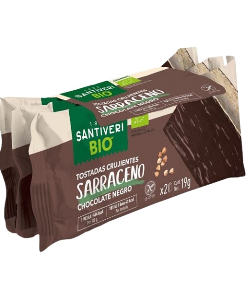 Santiveri Tostadas Crujientes Trigo Sarraceno Chocolate Negro BIO 57 g