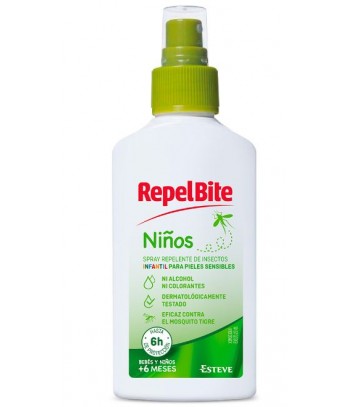 Repel Bite Niños +6 Meses Repelente de Mosquitos Infantil Spray 100ml