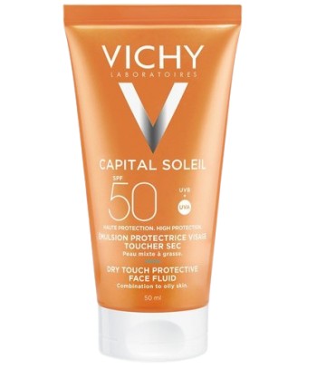 Vichy Capital Soleil SPF50 Crema Protectora Antibrillo Tacto Seco Piel Mixta a Grasa con Color 50 ml