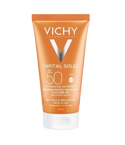 Vichy Capital Soleil SPF50 Anti-Shine Protective Cream Dry Touch Combination to Oily Skin with Color 50 ml