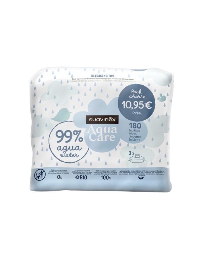 Suavinex Aqua Care Saving Pack 180 Wipes