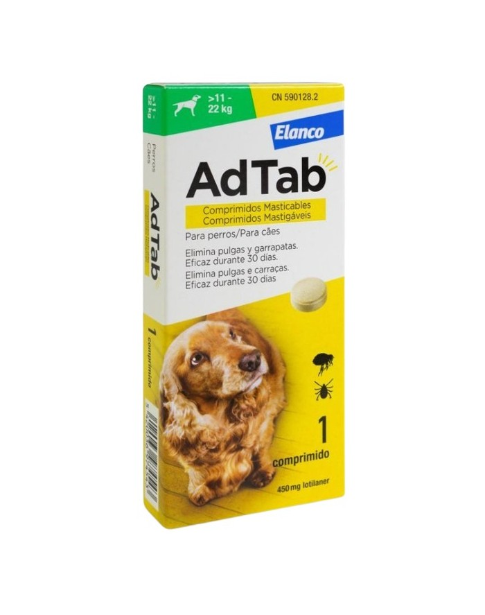 Elanco AdTab 450 mg Dog 11-22 Kg 1 Chewable Tablet