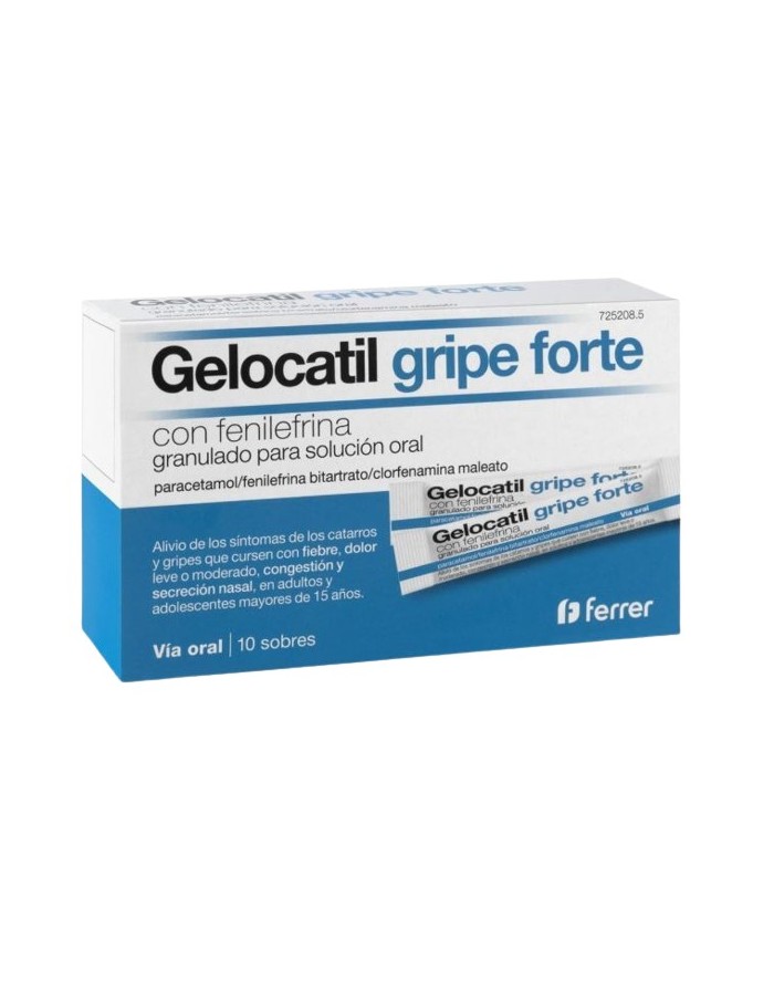 Gelocatil Gripe Forte con Fenilefrina Granulado para Solución Oral 10 Sobres