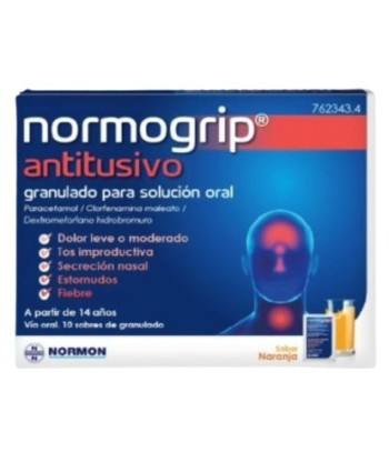 Normogrip Antitusivo Granulado para Solución Oral 10 Sobres