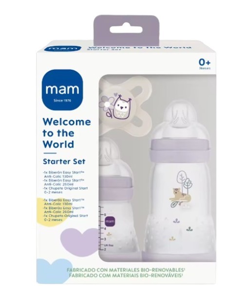 Mam Biberon Anticólico Starter Set Rosa +0 Meses