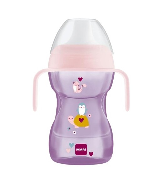 Mam Vaso con Boquilla Dura Fun To Drink Cup Rosa +8 Meses 270 ml