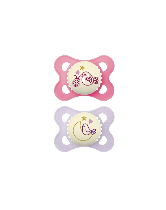 Mam Chupete Silicona Original Pure Night 2-6 Meses 2 Unidades