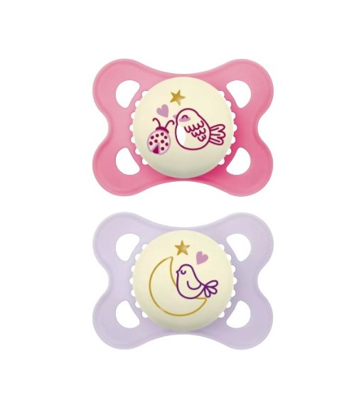 Mam Chupete Silicona Original Pure Night 2-6 Meses 2 Unidades