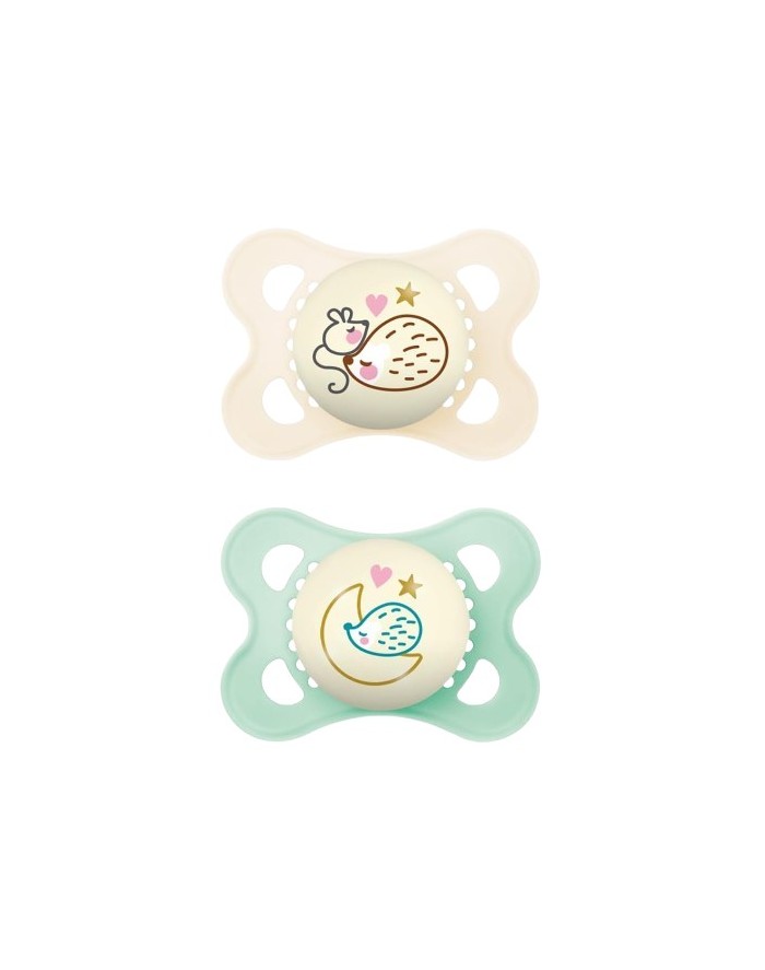 Mam Original Pure Nigt Silicone Pacifier 2-6 Months 2 Units