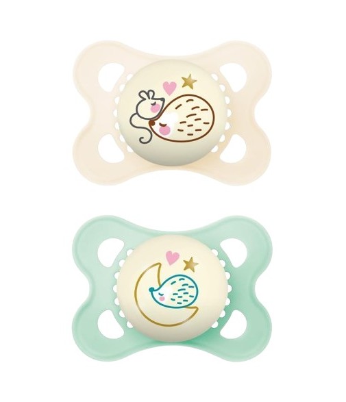 Mam Original Pure Nigt Silicone Pacifier 2-6 Months 2 Units