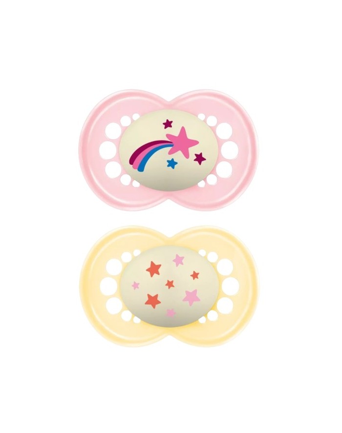 Mam Night Silicone Pacifier Pink S170 +6 Months 2 Units