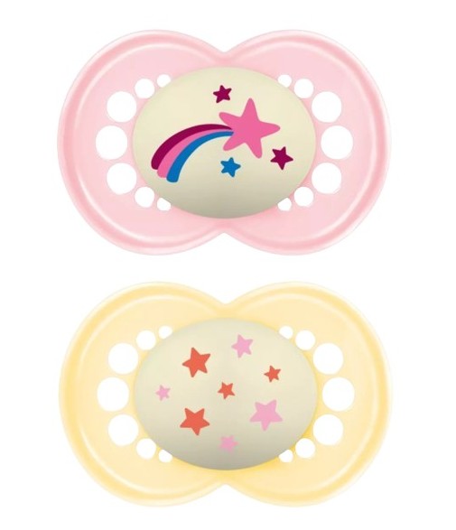 Mam Night Silicone Pacifier Pink S170 +6 Months 2 Units