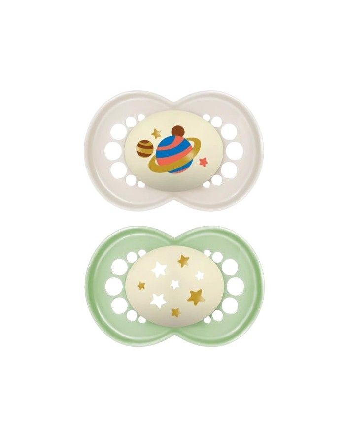 Mam Chupete Night Silicona Unisex S171+6 Meses 2 Unidades