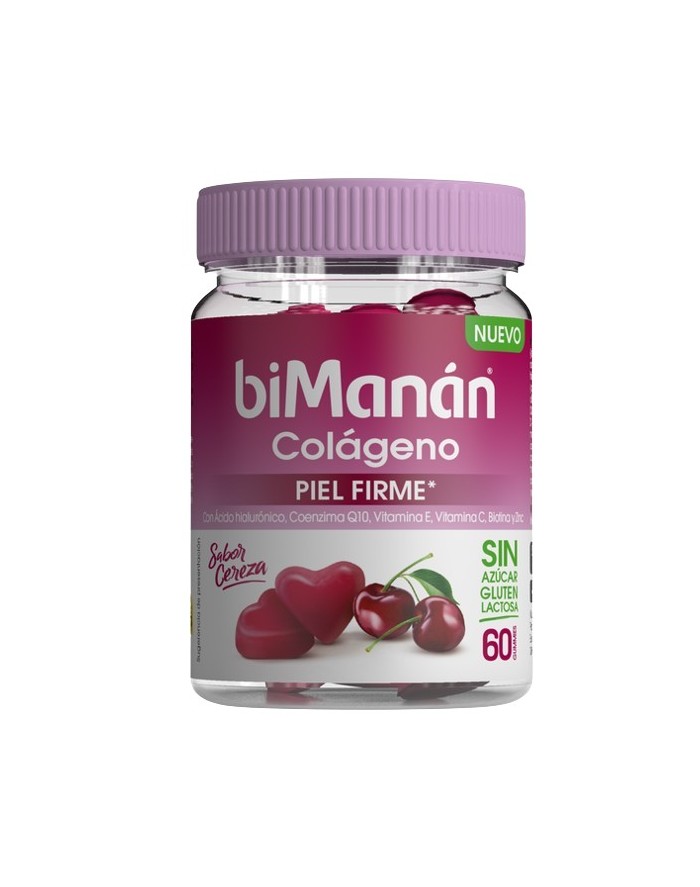BiManán Colágeno Piel Firme 60 Gummies Sabor Cereza