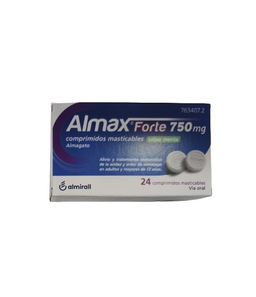 Almax Forte 750 mg Chewable Tablets Mint Flavor 24 tablets