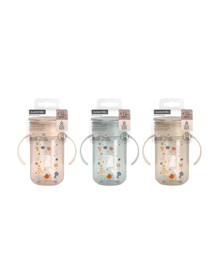 Suavinex Selection Taza de Entrenamiento con Disco Antiderrame 360 +12 Meses 340 ml