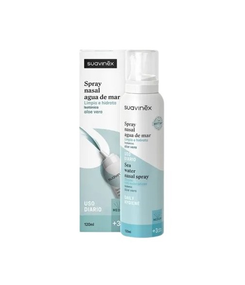 Suavinex Spray Nasal Agua de Mar Isotónica con Aloe Vera +3 años 120 ml