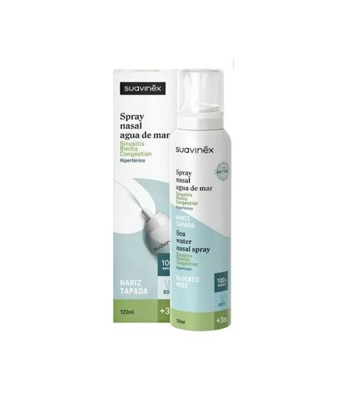 Suavinex Spray Nasal Agua de Mar Hipertónica Sinusitis, Rinitis y Congestión +3 meses 120 ml