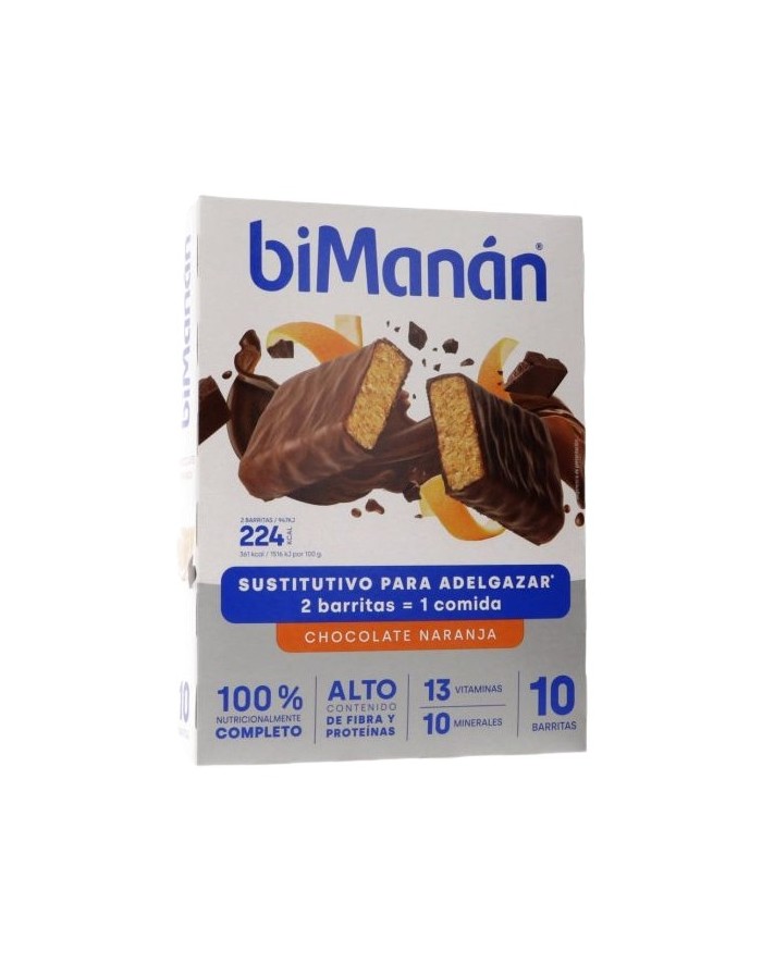 Bimanán beSLIM Dark Chocolate and Orange Substitute Bars 10 units