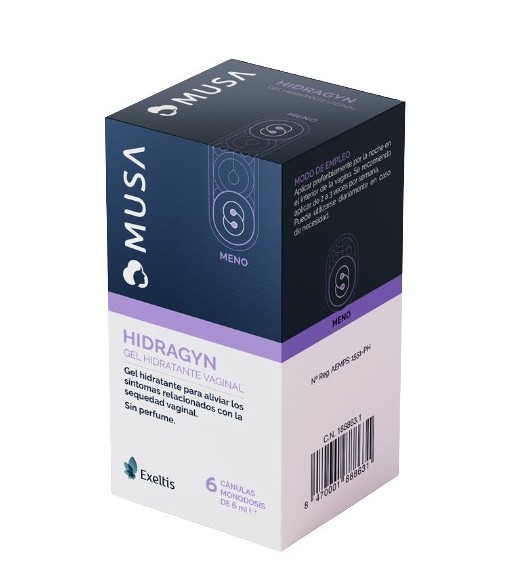 Musa Meno Hidragyn Gel Hidratante Vaginal 6 Cánulas Monodosis