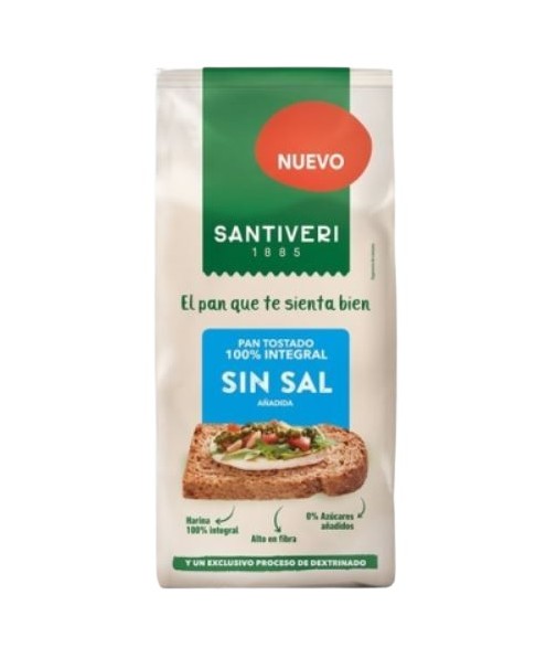 Santiveri Pan Dextrin Tostadas sin Sal 240 g 16 Unidades