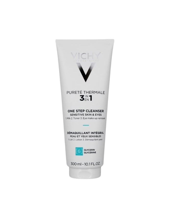 Vichy Pureté Thermale Desmaquillante Integral 3 en 1 Rostro y Ojos Piel Sensible 300ml