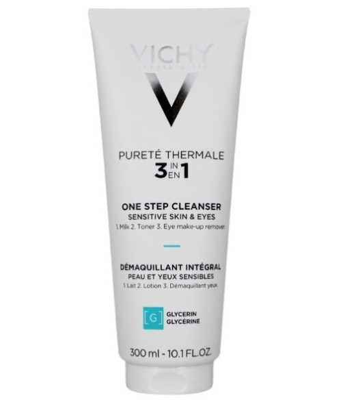 Vichy Pureté Thermale Desmaquillante Integral 3 en 1 Rostro y Ojos Piel Sensible 300ml