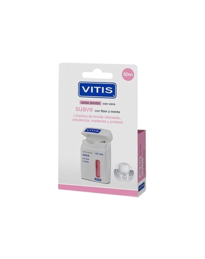Vitis Soft Dental Floss with Fluoride and Mint Wax 50m
