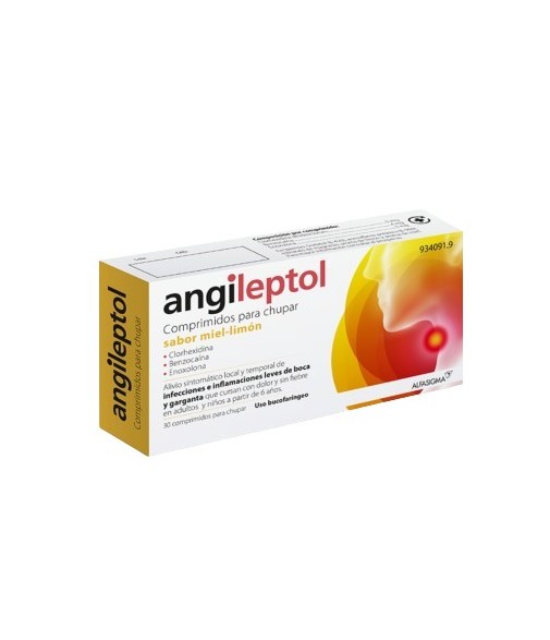 Angileptol Comprimidos para Chupar Miel- Limón 30 comprimidos