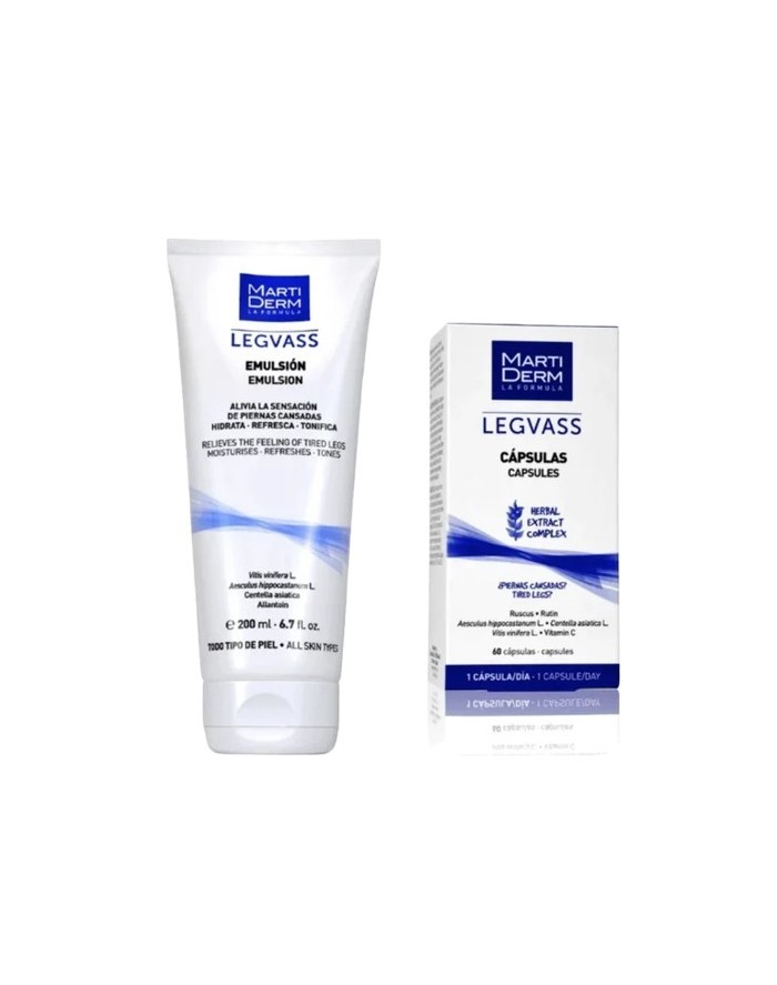 Martiderm Legvass Oral 60 cápsulas + Emulsión de Regalo
