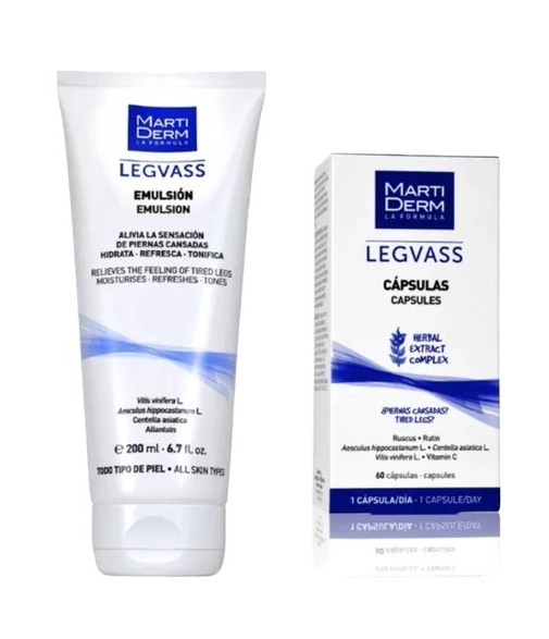 Martiderm Legvass Oral 60 capsules + Free Emulsion