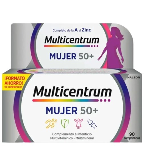 Multicentrum Mujer +50 Años Multivitamínico y Multimineral de la A al Zinc 30 Comprimidos