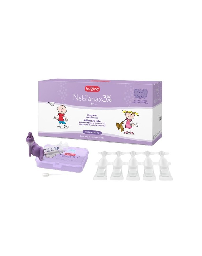 Buona Nebianax 3% Spray-Sol Nasal Nebulizer Kit + 20 Single-Dose Vials 5 ml