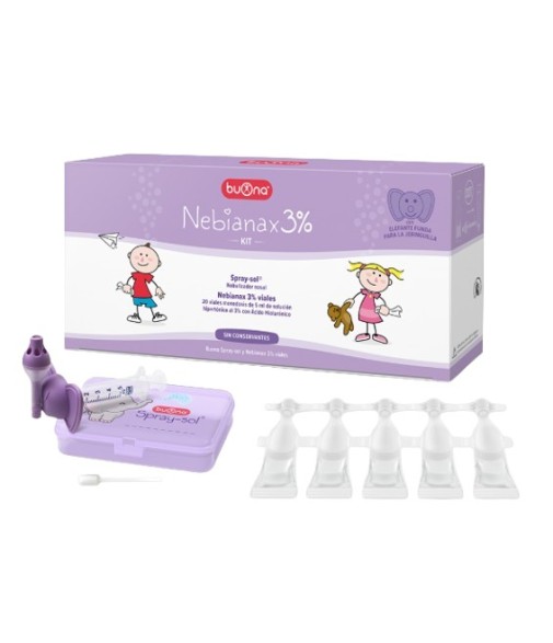 Buona Nebianax 3% Spray-Sol Nasal Nebulizer Kit + 20 Single-Dose Vials 5 ml