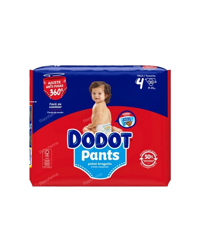 Pañal Dodot Pants T4 9-17 kg 33 uds