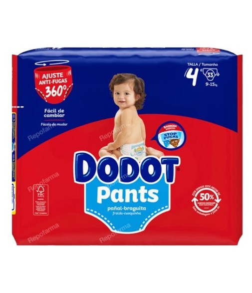Pañal Dodot Pants T4 9-17 kg 33 uds