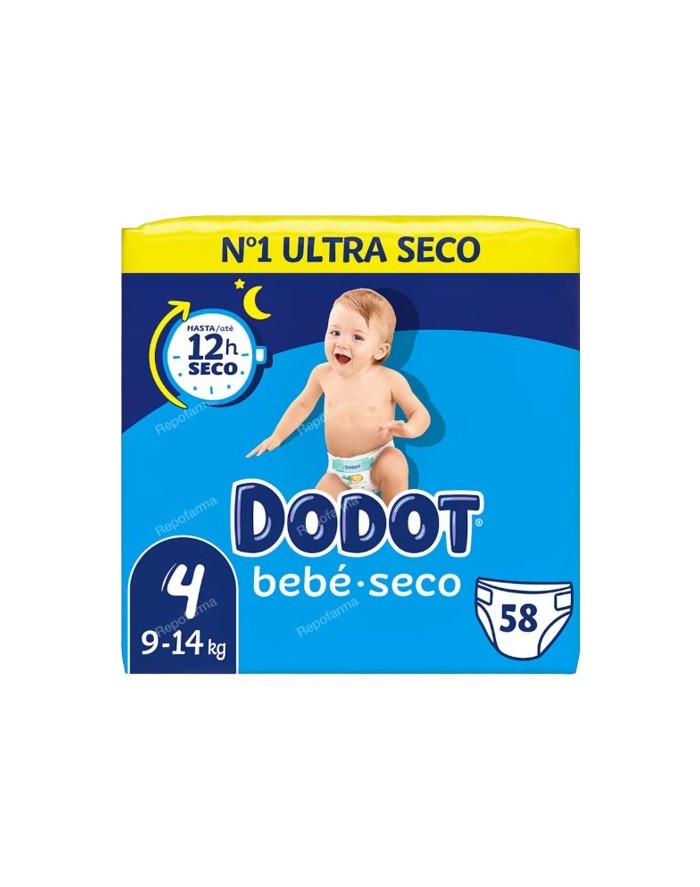Pañal Dodot Bebé Seco T4 9-14 kg 58 uds
